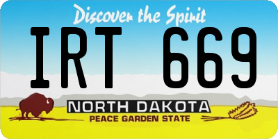 ND license plate IRT669