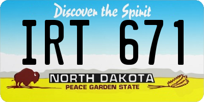 ND license plate IRT671