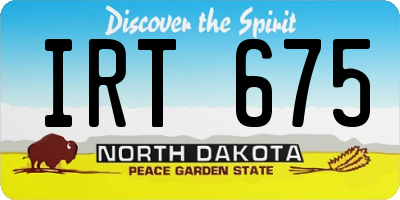 ND license plate IRT675