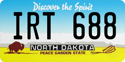 ND license plate IRT688