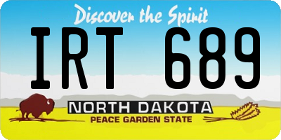 ND license plate IRT689