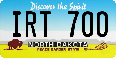 ND license plate IRT700