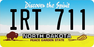 ND license plate IRT711