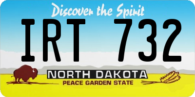 ND license plate IRT732