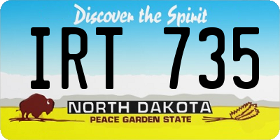 ND license plate IRT735