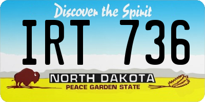 ND license plate IRT736