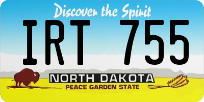 ND license plate IRT755
