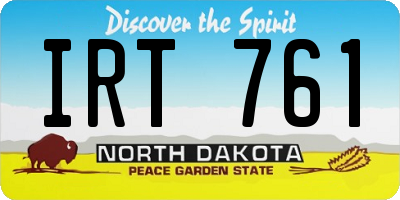 ND license plate IRT761