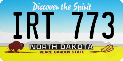 ND license plate IRT773