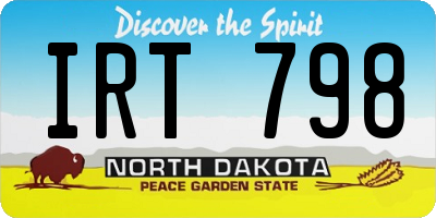 ND license plate IRT798