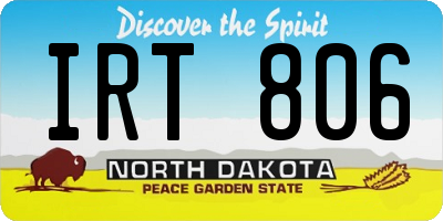 ND license plate IRT806