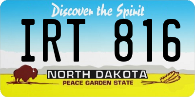 ND license plate IRT816