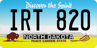 ND license plate IRT820