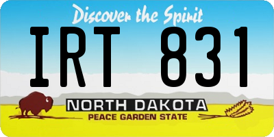ND license plate IRT831