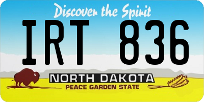 ND license plate IRT836