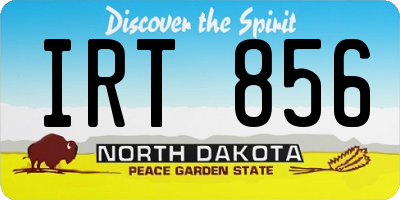 ND license plate IRT856