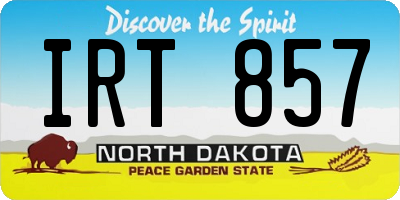 ND license plate IRT857