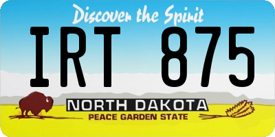 ND license plate IRT875