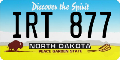 ND license plate IRT877