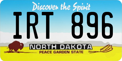 ND license plate IRT896