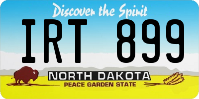 ND license plate IRT899
