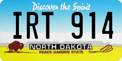 ND license plate IRT914