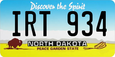 ND license plate IRT934