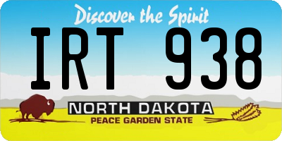 ND license plate IRT938