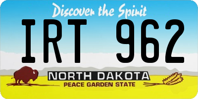 ND license plate IRT962