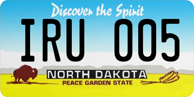 ND license plate IRU005