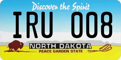 ND license plate IRU008