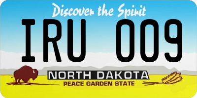 ND license plate IRU009