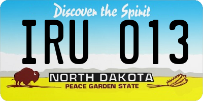 ND license plate IRU013