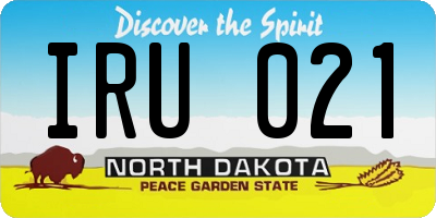 ND license plate IRU021