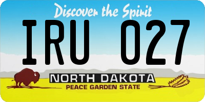ND license plate IRU027