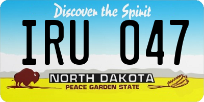 ND license plate IRU047