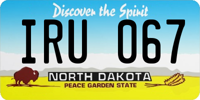 ND license plate IRU067