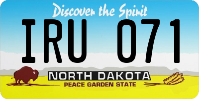 ND license plate IRU071