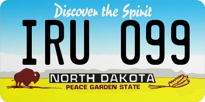 ND license plate IRU099