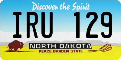ND license plate IRU129