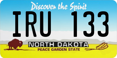 ND license plate IRU133