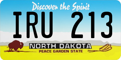 ND license plate IRU213