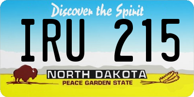 ND license plate IRU215