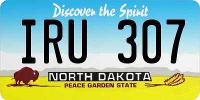 ND license plate IRU307