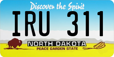 ND license plate IRU311