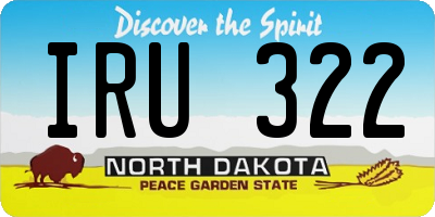 ND license plate IRU322