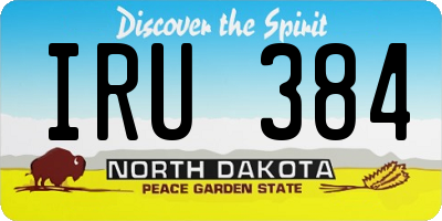 ND license plate IRU384