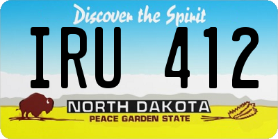 ND license plate IRU412