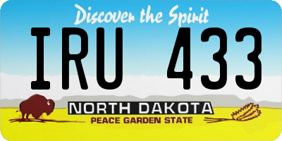 ND license plate IRU433