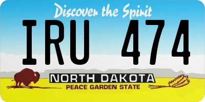 ND license plate IRU474